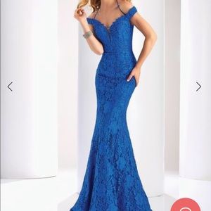 Clarisse 4801 Off Shoulder Bead Lace Mermaid Gown